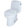 TOTO UltraMax One-Piece Elongated 1.6 GPF ADA Compliant Toilet with Right-Hand Trip Lever, Cotton White, Vitreous China, MS854114SLR#01