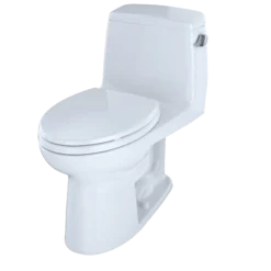 TOTO UltraMax One-Piece Elongated 1.6 GPF ADA Compliant Toilet with Right-Hand Trip Lever, Cotton White, Vitreous China, MS854114SLR#01