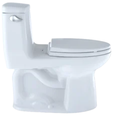 TOTO UltraMax One-Piece Elongated 1.6 GPF Toilet with CEFIONTECT, Cotton White, Vitreous China, MS854114SG#01