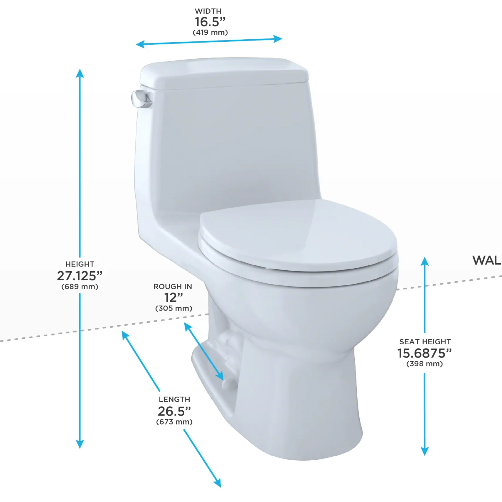 TOTO UltraMax One-Piece Round Bowl 1.6 GPF Toilet, Bone, Vitreous China, MS853113S#03