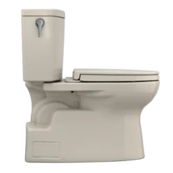 TOTO Vespin II 1G Two-Piece Elongated 1.0 GPF Universal Height Toilet with CEFIONTECT and SS124 SoftClose Seat, WASHLET+ Ready, Bone, Vitreous China|Plastic, MS474124CUFG#03