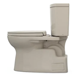 TOTO Vespin II 1G Two-Piece Elongated 1.0 GPF Universal Height Toilet with CEFIONTECT and SS124 SoftClose Seat, WASHLET+ Ready, Bone, Vitreous China|Plastic, MS474124CUFG#03