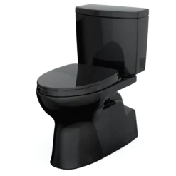 TOTO Vespin II 1G Two-Piece Elongated 1.0 GPF Universal Height Toilet with SS124 SoftClose Seat, WASHLET+ Ready, Ebony, Vitreous China|Plastic, MS474124CUF#51