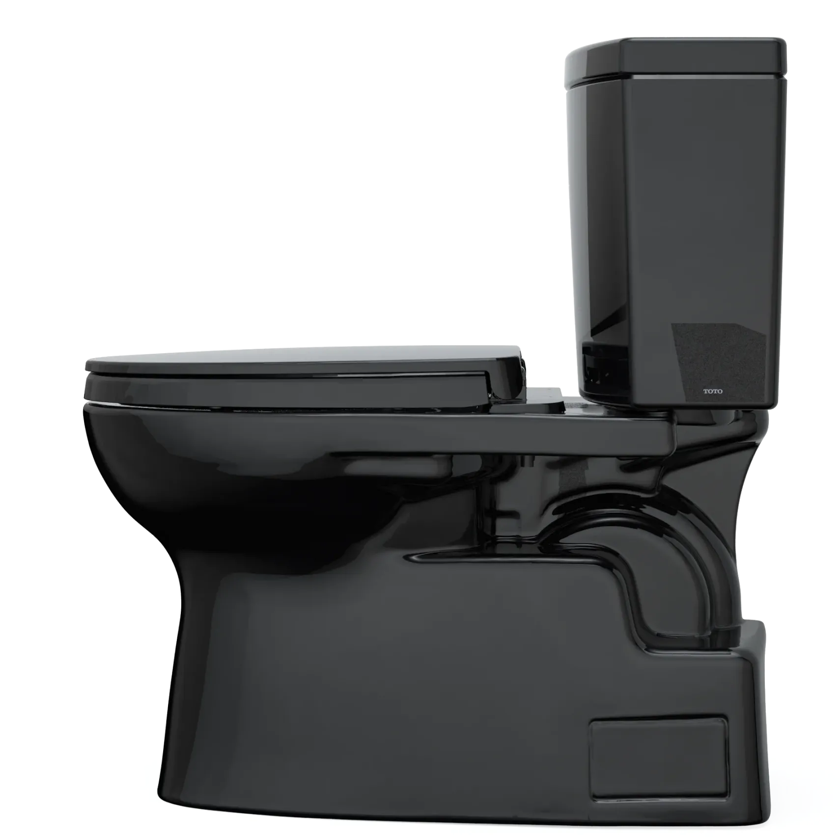 TOTO Vespin II 1G Two-Piece Elongated 1.0 GPF Universal Height Toilet with SS124 SoftClose Seat, WASHLET+ Ready, Ebony, Vitreous China|Plastic, MS474124CUF#51