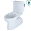 TOTO Vespin II 1G Two-Piece Elongated 1.0 GPF Universal Height Skirted Toilet with CEFIONTECT and Right-Hand Trip Lever, Cotton White, Vitreous China, CST474CUFRG#01