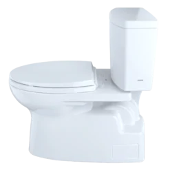 TOTO Vespin II 1G Two-Piece Elongated 1.0 GPF Universal Height Skirted Toilet with CEFIONTECT and Right-Hand Trip Lever, Cotton White, Vitreous China, CST474CUFRG#01