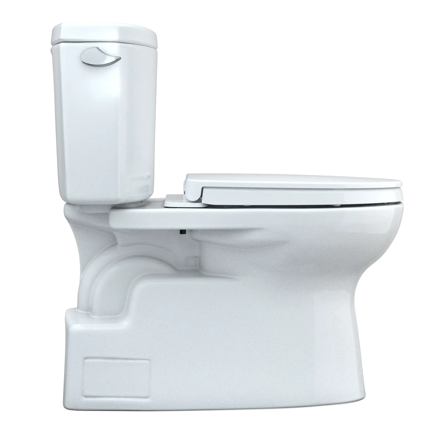 TOTO Vespin II Two-Piece Elongated 1.28 GPF Universal Height Toilet with CEFIONTECT and SS124 SoftClose Seat, WASHLET+ Ready, Cotton White, Vitreous China|Plastic, MS474124CEFG#01
