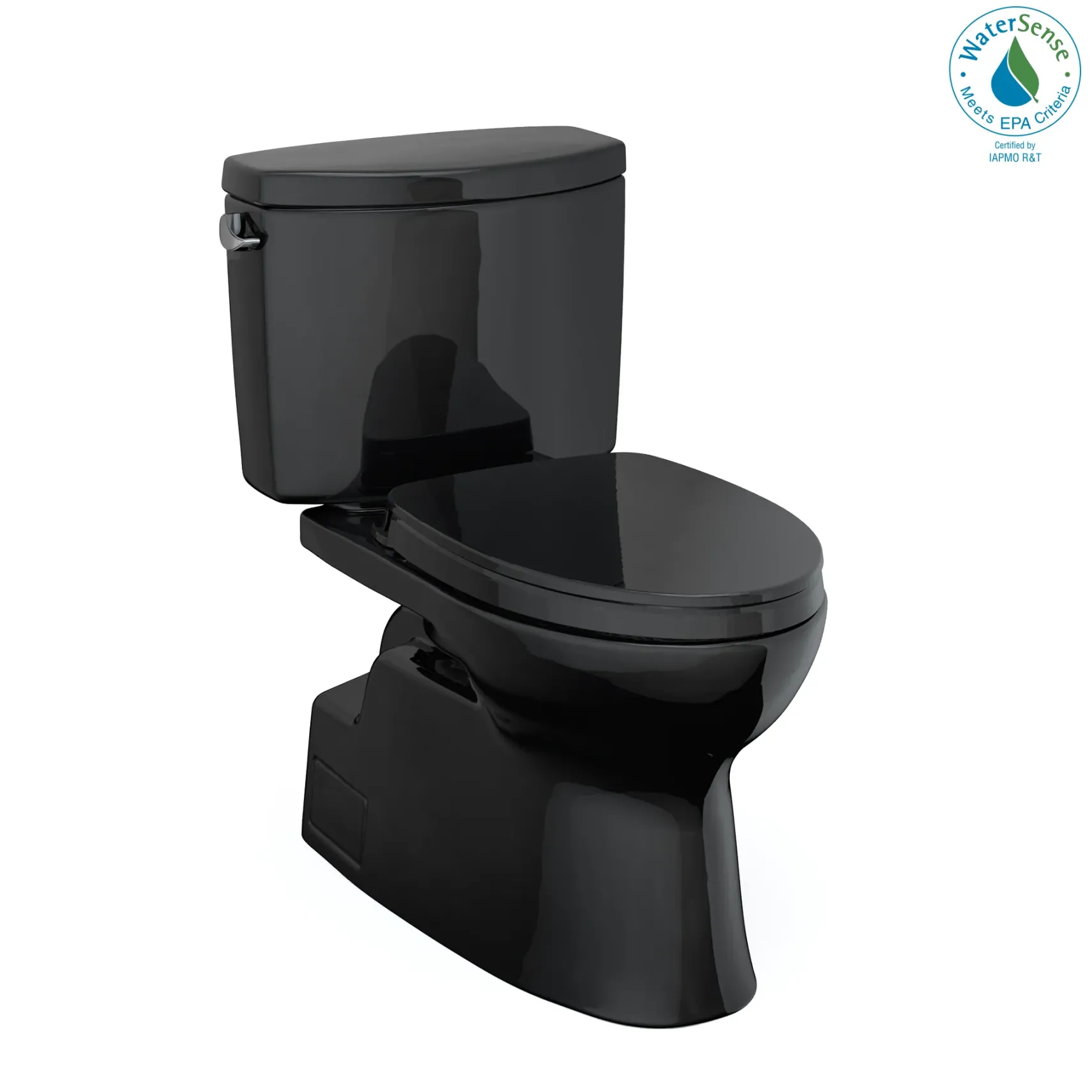 TOTO Vespin II Two-Piece Elongated 1.28 GPF Universal Height Toilet with SS124 SoftClose Seat, WASHLET+ Ready, Cotton White, Vitreous China|Plastic, Ebony, MS474124CEF#51