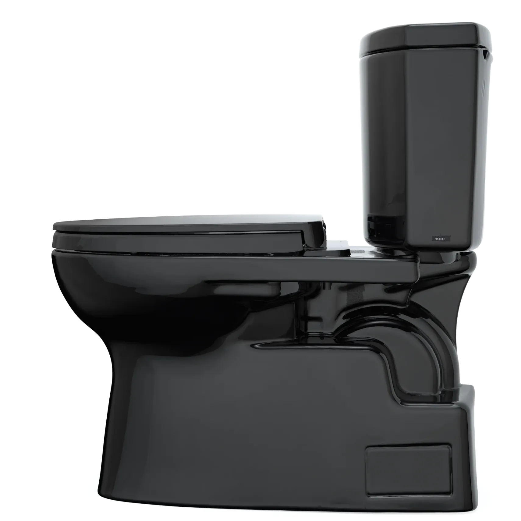 TOTO Vespin II Two-Piece Elongated 1.28 GPF Universal Height Toilet with SS124 SoftClose Seat, WASHLET+ Ready, Cotton White, Vitreous China|Plastic, Ebony, MS474124CEF#51