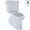 TOTO Vespin II Two-Piece Elongated 1.28 GPF Universal Height Skirted Design Toilet with CEFIONTECT, Cotton White, Vitreous China, CST474CEFG#01