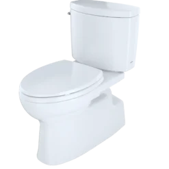TOTO Vespin II Two-Piece Elongated 1.28 GPF Universal Height Skirted Design Toilet with CEFIONTECT, Cotton White, Vitreous China, CST474CEFG#01
