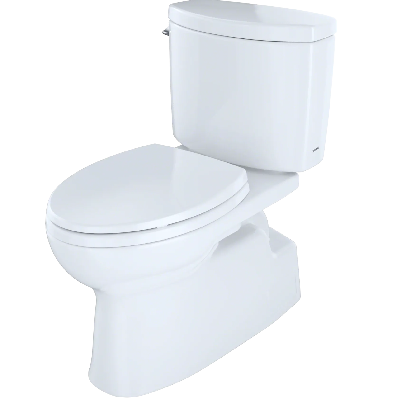 TOTO Vespin II Two-Piece Elongated 1.28 GPF Universal Height Skirted Design Toilet with CEFIONTECT, Cotton White, Vitreous China, CST474CEFG#01