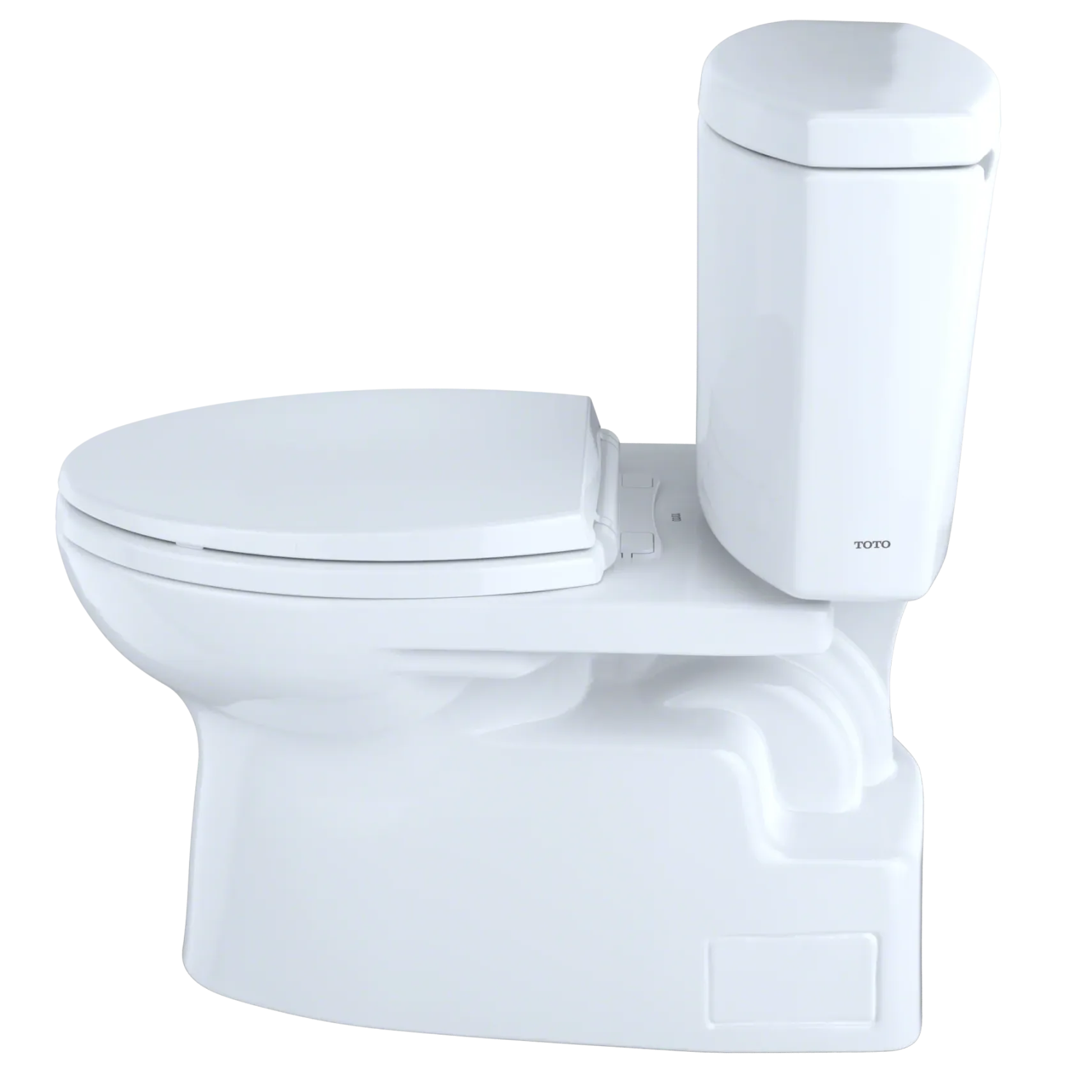 TOTO Vespin II Two-Piece Elongated 1.28 GPF Universal Height Skirted Design Toilet with CEFIONTECT, Cotton White, Vitreous China, CST474CEFG#01