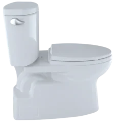 TOTO Vespin II Two-Piece Elongated 1.28 GPF Universal Height Skirted Design Toilet with CEFIONTECT, Cotton White, Vitreous China, CST474CEFG#01