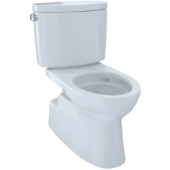 TOTO Vespin II Two-Piece Elongated 1.28 GPF Universal Height Skirted Design Toilet with CEFIONTECT, Cotton White, Vitreous China, CST474CEFG#01