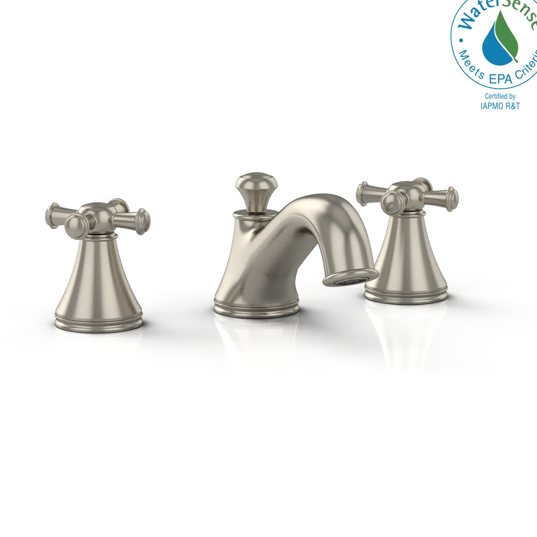 TOTO Vivian Two Cross Handle Widespread 1.5 GPM Bathroom Sink Faucet, Brushed Nickel, Brass, TL220DD#BN