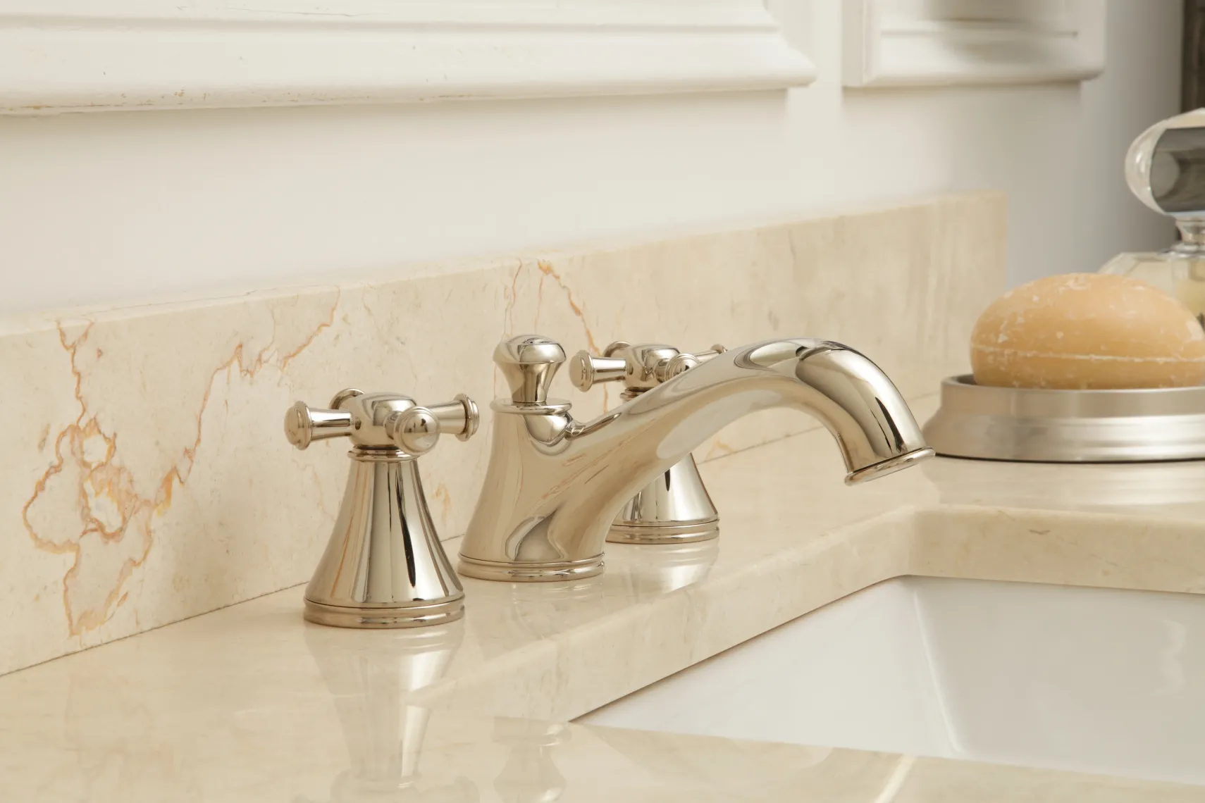 TOTO Vivian Two Cross Handle Widespread 1.5 GPM Bathroom Sink Faucet, Brushed Nickel, Brass, TL220DD#BN