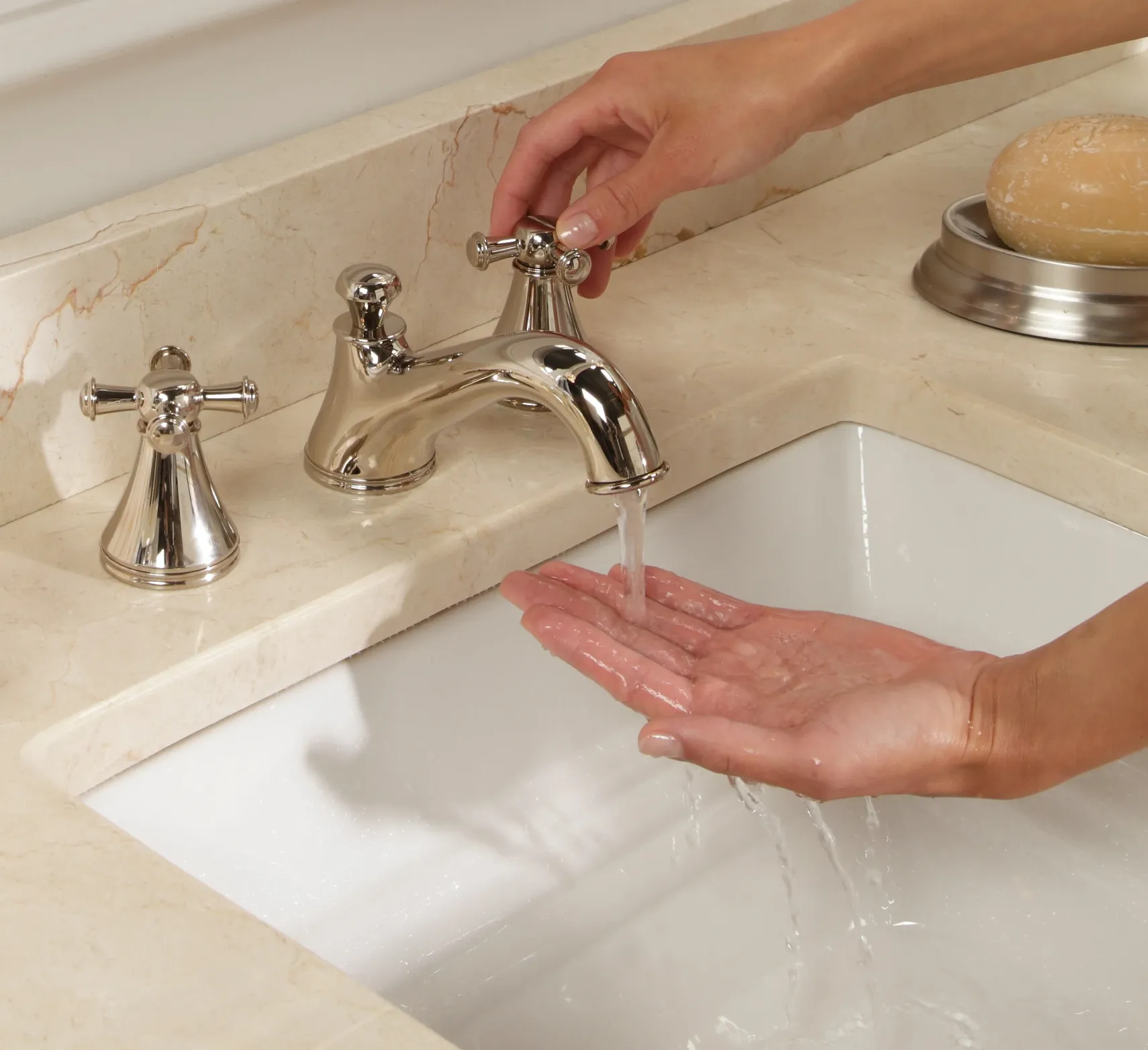 TOTO Vivian Two Cross Handle Widespread 1.5 GPM Bathroom Sink Faucet, Brushed Nickel, Brass, TL220DD#BN