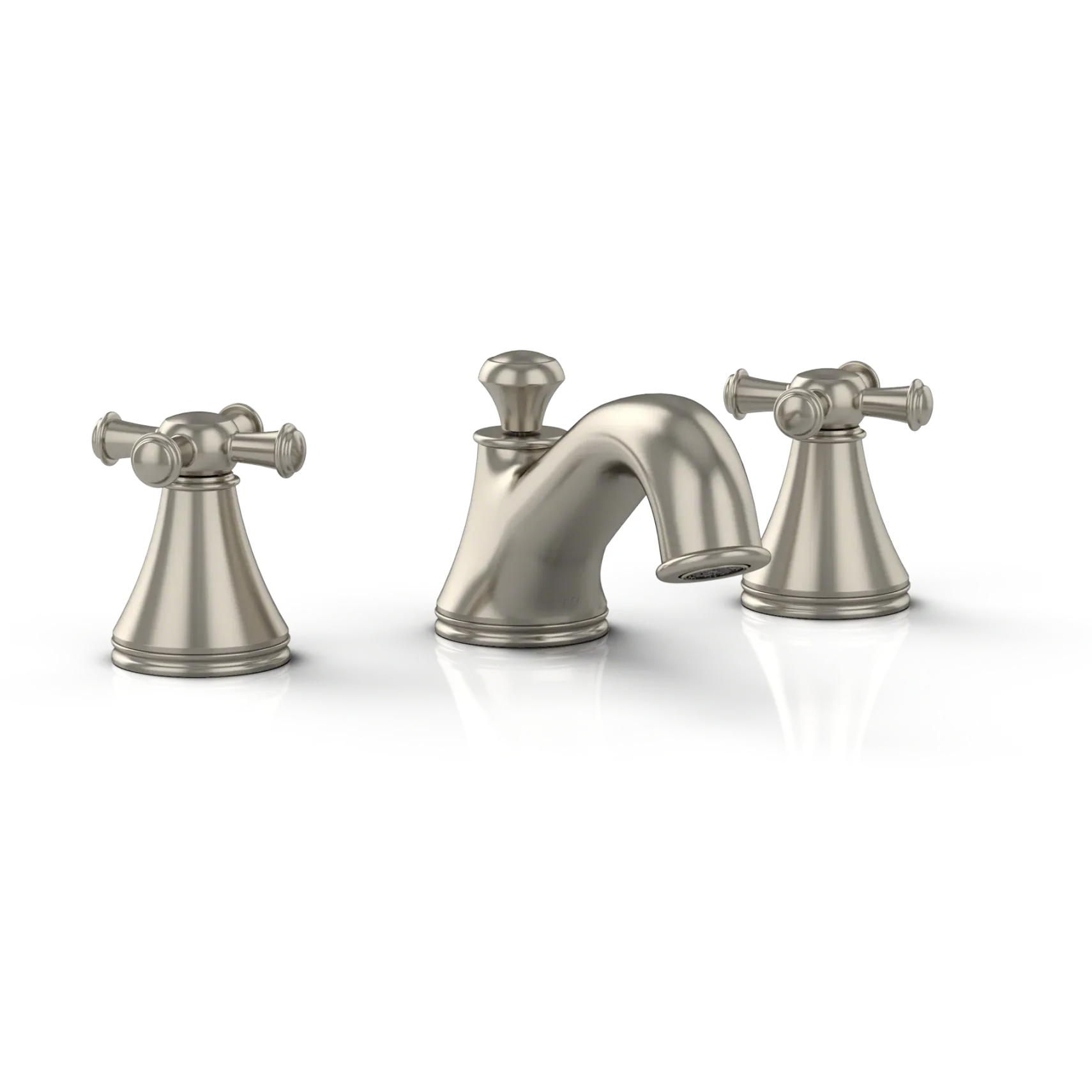 TOTO Vivian Two Cross Handle Widespread 1.5 GPM Bathroom Sink Faucet, Brushed Nickel, Brass, TL220DD#BN