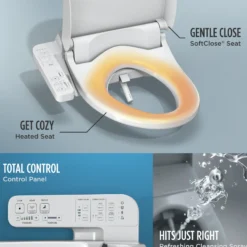 TOTO WASHLET A2 Electronic Bidet Toilet Seat with Heated Seat and SoftClose Lid, Elongated, Cotton White, Plastic, SW3004#01