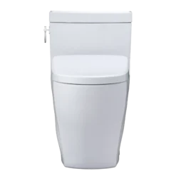 TOTO WASHLET+ Aimes One-Piece Elongated 1.28 GPF Toilet with Auto Flush S7A Contemporary Bidet Seat, Cotton White, Vitreous China|Plastic, MW6264736CEFGA#01