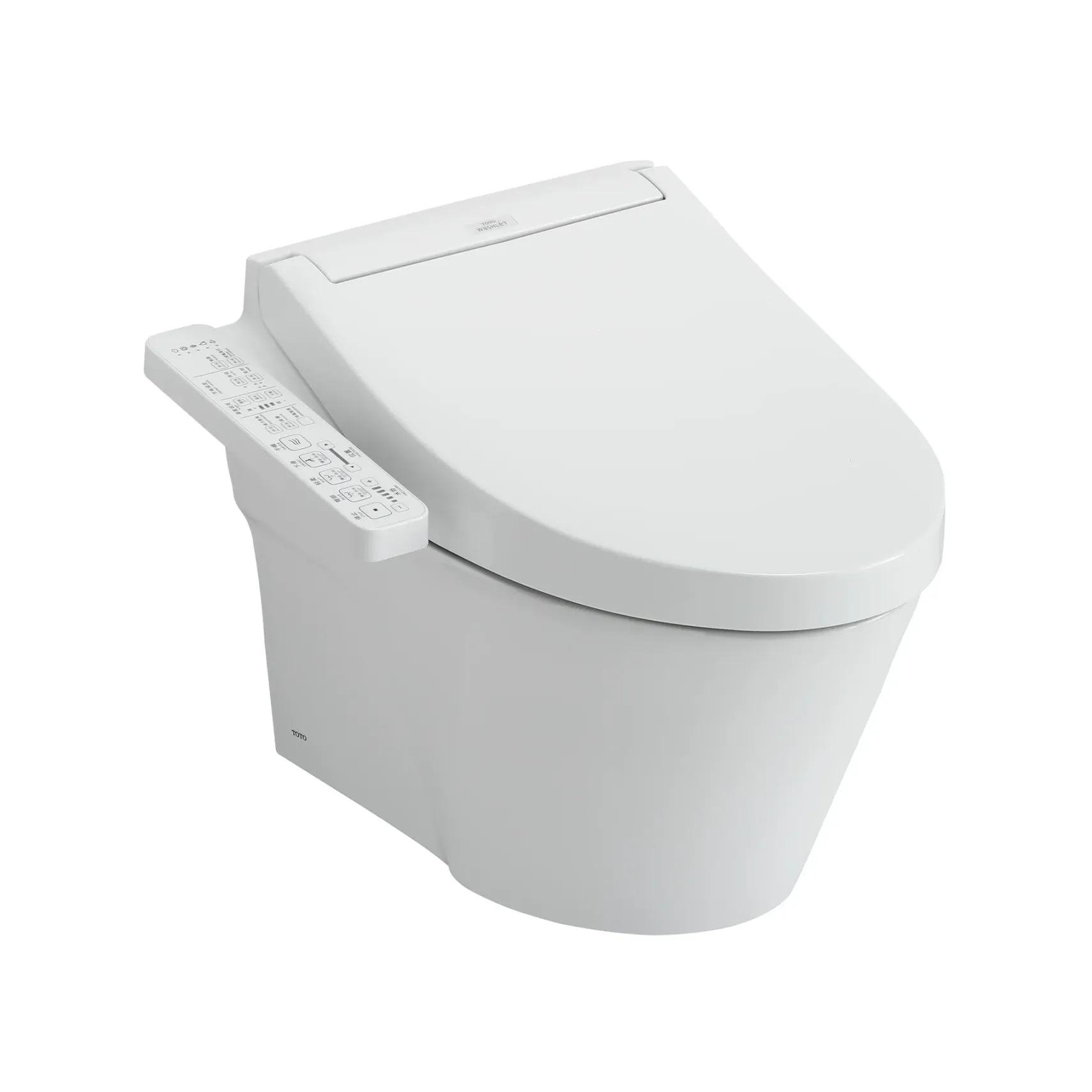 TOTO WASHLET+ AP Wall-Hung Elongated Toilet and WASHLET C2 and DuoFit In-Wall 0.9 and 1.28 GPF Dual-Flush Tank System, Matte Silver, Vitreous China|Plastic, CWT4263074CMFG#MS