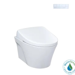 TOTO WASHLET+ AP Wall-Hung Elongated Toilet with S7 Contemporary Bidet Seat and DuoFit In-Wall 0.9 and 1.28 GPF Dual-Flush Tank System, Matte Silver, Vitreous China|Plastic, CWT4264726CMFG#MS