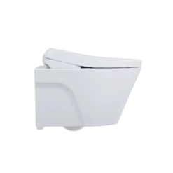 TOTO WASHLET+ AP Wall-Hung Elongated Toilet with S7 Contemporary Bidet Seat and DuoFit In-Wall 0.9 and 1.28 GPF Dual-Flush Tank System, Matte Silver, Vitreous China|Plastic, CWT4264726CMFG#MS