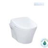 TOTO WASHLET+ AP Wall-Hung Elongated Toilet with S7A Contemporary Bidet Seat and DuoFit In-Wall 0.9 and 1.28 GPF Auto Dual-Flush Tank System, Matte Silver, Vitreous China|Plastic, CWT4264736CMFGA#MS