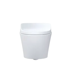 TOTO WASHLET+ AP Wall-Hung Elongated Toilet with S7A Contemporary Bidet Seat and DuoFit In-Wall 0.9 and 1.28 GPF Auto Dual-Flush Tank System, Matte Silver, Vitreous China|Plastic, CWT4264736CMFGA#MS