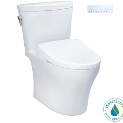 TOTO WASHLET+ Aquia IV Arc Two-Piece Elongated Dual Flush 1.28 and 0.9 GPF Toilet with S7 Contemporary Bidet Seat, Cotton White, Vitreous China|Plastic, MW4484726CEMFGN#01