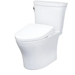 TOTO WASHLET+ Aquia IV Arc Two-Piece Elongated Dual Flush 1.28 and 0.9 GPF Toilet with Auto Flush S7 Contemporary Bidet Seat, Cotton White, Vitreous China|Plastic, MW4484726CEMFGNA#01