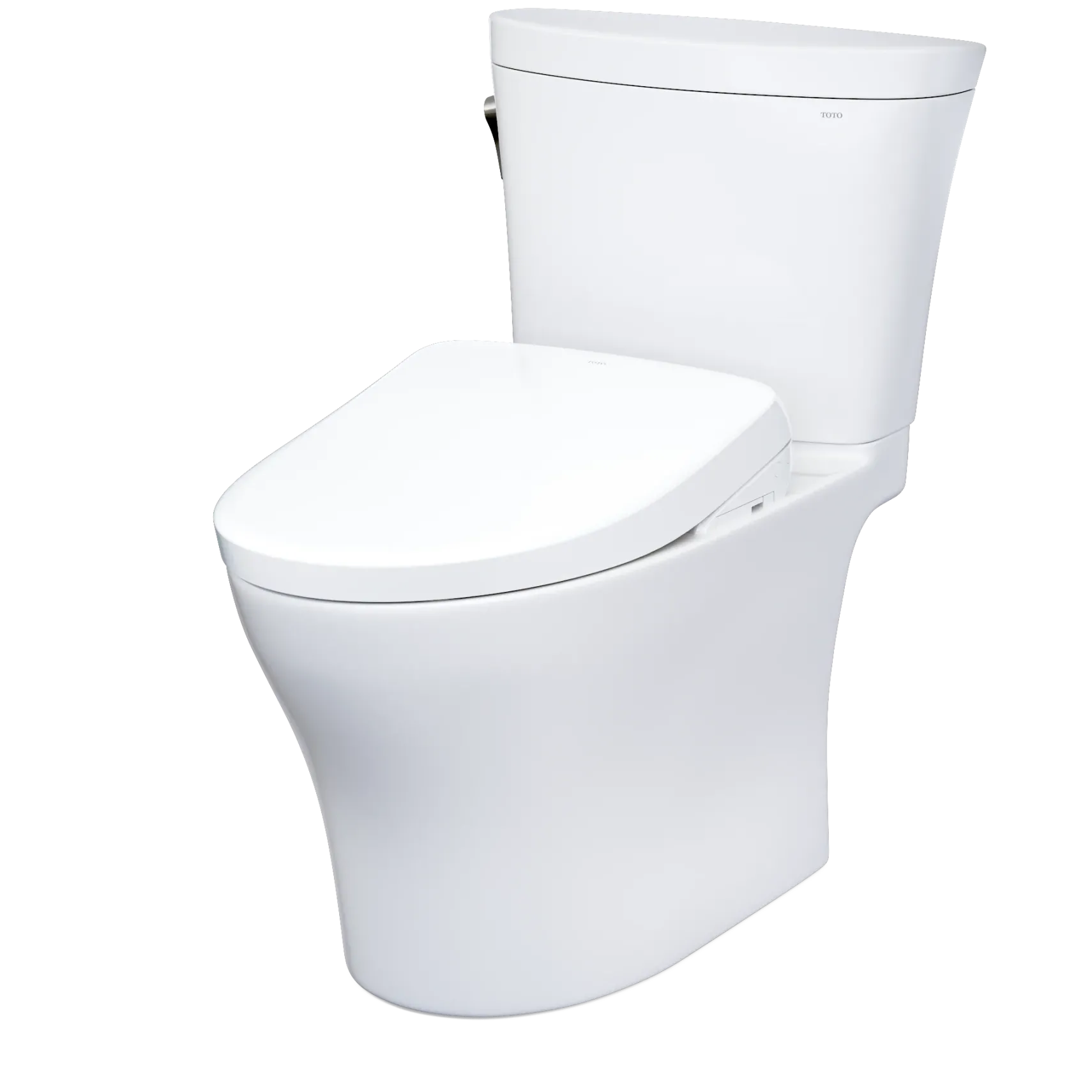 TOTO WASHLET+ Aquia IV Arc Two-Piece Elongated Dual Flush 1.28 and 0.9 GPF Toilet with Auto Flush S7 Contemporary Bidet Seat, Cotton White, Vitreous China|Plastic, MW4484726CEMFGNA#01