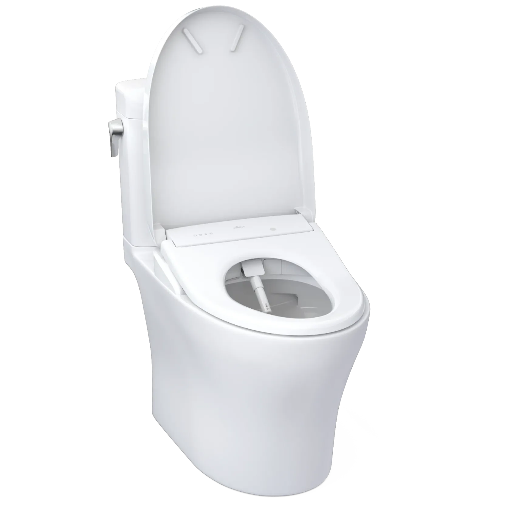 TOTO WASHLET+ Aquia IV Cube Two-Piece Elongated Dual Flush 1.28 and 0.9 GPF Toilet with Auto Flush S7 Contemporary Bidet Seat, Cotton White, Vitreous China|Plastic, MW4364726CEMFGNA#01