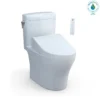 TOTO WASHLET+ Aquia IV Cube Two-Piece Elongated Dual Flush 1.28 and 0.9 GPF Toilet with C5 Bidet Seat, Cotton White, Vitreous China|Plastic, MW4363084CEMFGN#01