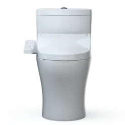 TOTO WASHLET+ Aquia IV One-Piece Elongated Dual Flush 1.28 and 0.9 GPF Toilet and WASHLET C2 Bidet Seat, Cotton White, Vitreous China|Plastic, MW6463074CEMFGN#01