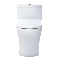 TOTO WASHLET+ Aquia IV One-Piece Elongated Dual Flush 1.28 and 0.9 GPF Toilet with Auto Flush S7 Contemporary Bidet Seat, Cotton White, Vitreous China|Plastic, MW6464726CEMFGNA#01