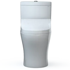 TOTO WASHLET+ Aquia IV Two-Piece Elongated Universal Height Dual Flush 1.28 and 0.9 GPF Toilet and WASHLET C5 Bidet Seat, Cotton White, Vitreous China|Plastic, MW4463084CEMFGN#01