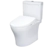 TOTO WASHLET+ Aquia IV Two-Piece Elongated Dual Flush 1.28 and 0.9 GPF Toilet, Auto Flush S7A Contemporary Bidet Seat, Cotton White, Vitreous China, MW4464736CEMGNA#01