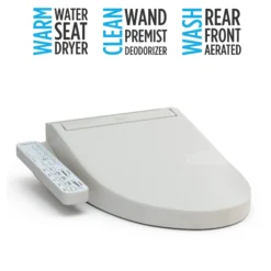 TOTO WASHLET C2 Electronic Bidet Toilet Seat with PREMIST and EWATER+ Wand Cleaning, Elongated, Sedona Beige, Plastic, SW3074#12