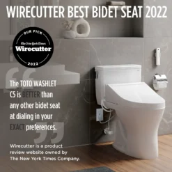 TOTO WASHLET C5 Electronic Bidet Toilet Seat with PREMIST and EWATER+ Wand Cleaning, Round, Cotton White, Plastic, SW3083#01