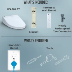 TOTO WASHLET C5 Electronic Bidet Toilet Seat with PREMIST and EWATER+ Wand Cleaning, Round, Cotton White, Plastic, SW3083#01