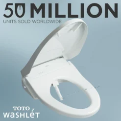 TOTO WASHLET C5 Electronic Bidet Toilet Seat with PREMIST and EWATER+ Wand Cleaning, Round, Cotton White, Plastic, SW3083#01