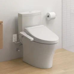 TOTO WASHLET C2 Electronic Bidet Toilet Seat with PREMIST and EWATER+ Wand Cleaning, Round, Cotton White, Plastic, SW3073#01