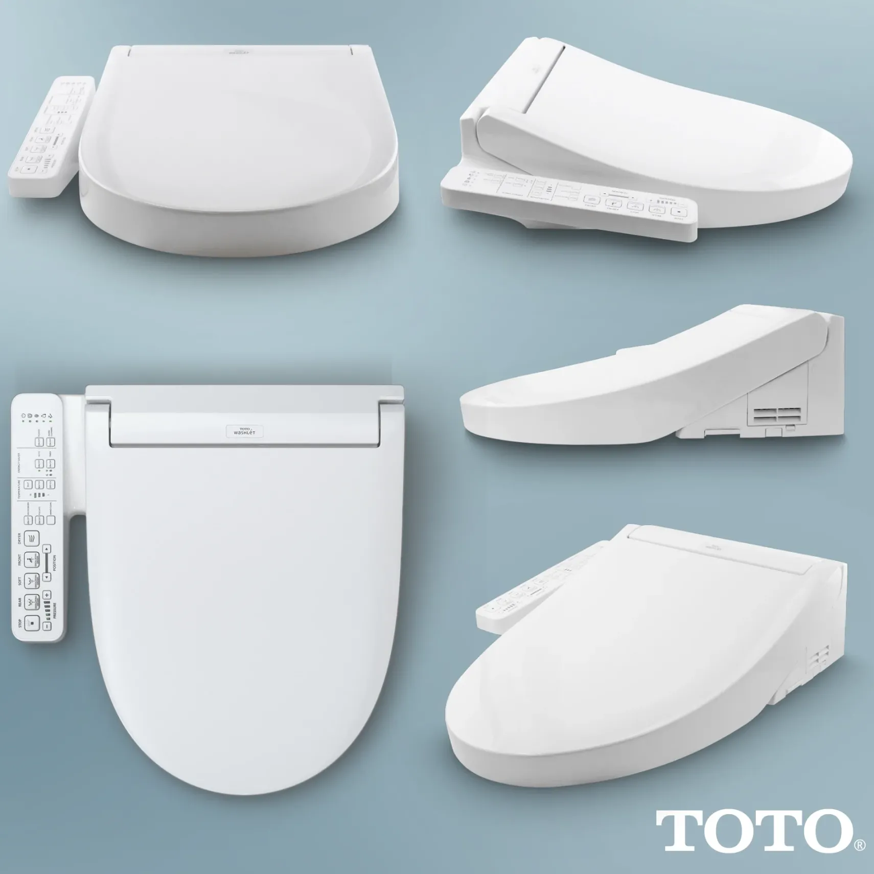 TOTO WASHLET C2 Electronic Bidet Toilet Seat with PREMIST and EWATER+ Wand Cleaning, Round, Cotton White, Plastic, SW3073#01