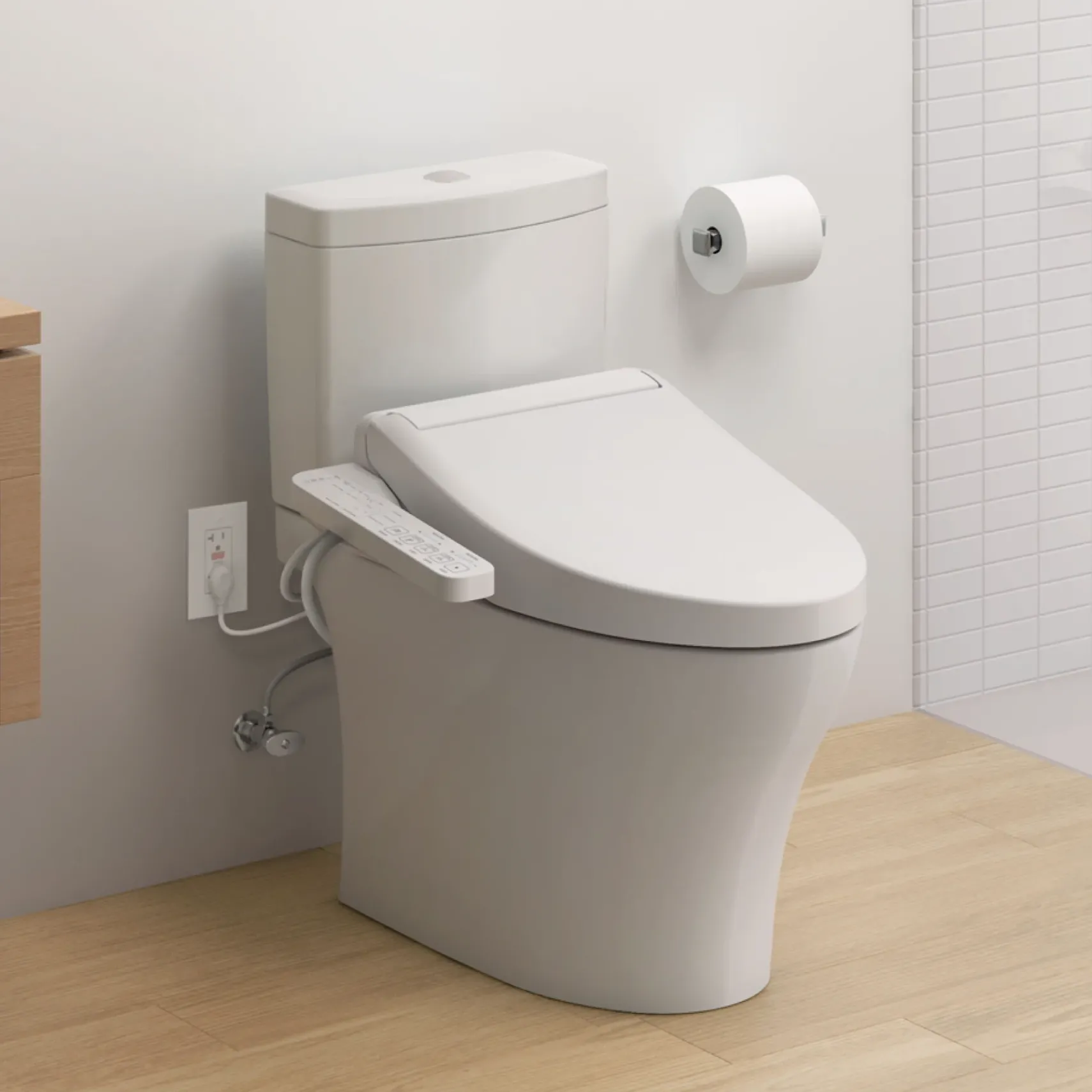 TOTO WASHLET C2 Electronic Bidet Toilet Seat with PREMIST and EWATER+ Wand Cleaning, Elongated, Cotton White, Plastic, SW3074#01