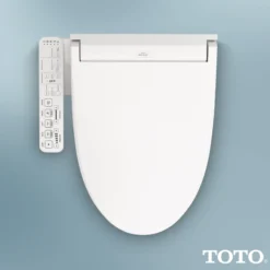TOTO WASHLET C2 Electronic Bidet Toilet Seat with PREMIST and EWATER+ Wand Cleaning, Elongated, Cotton White, Plastic, SW3074#01
