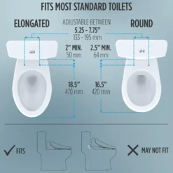 TOTO WASHLET C5 Electronic Bidet Toilet Seat with PREMIST and EWATER+ Wand Cleaning, Elongated, Cotton White, Plastic, SW3084#01