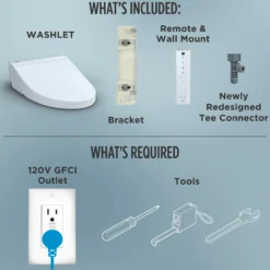 TOTO WASHLET C5 Electronic Bidet Toilet Seat with PREMIST and EWATER+ Wand Cleaning, Elongated, Cotton White, Plastic, SW3084#01