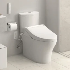 TOTO WASHLET C5 Electronic Bidet Toilet Seat with PREMIST and EWATER+ Wand Cleaning, Elongated, Cotton White, Plastic, SW3084#01